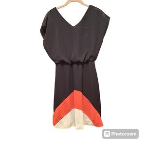 Navy with Orange & White Stripe